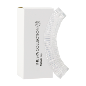 SHOWERCAP IN WHITE PAPER BOX - THE SPA COLLECTION (500 stuks)