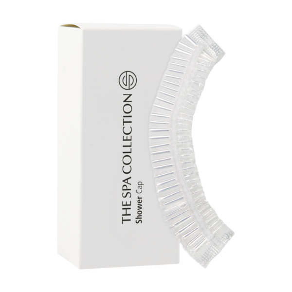SHOWERCAP IN WHITE PAPER BOX - THE SPA COLLECTION (500 stuks)