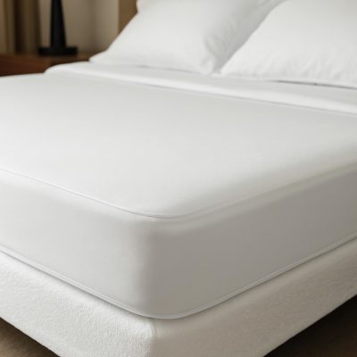 Waterdichte molton op hotelbed ter bescherming van het matras