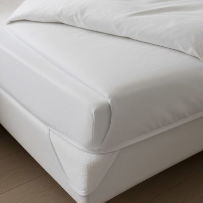 Waterdichte molton als matrasbeschermer onder een strak opgemaakt hotelbed, hygiënisch en comfortabel